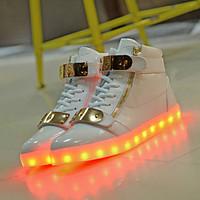 LED Light Up Shoes, Women\'s Shoes Flat Heel Fashion Boots / Comfort / Round Toe Fashion Sneakers Athletic / Dress / Casual Black / White