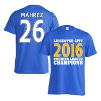 leicester city 2016 premier league champions t shirt mahrez 26 blue