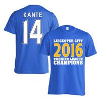 leicester city 2016 premier league champions t shirt kante 14 blue