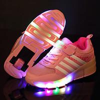 LED Light Up Shoes, Girl\'s Sneakers Spring / Summer / Fall / Winter Slide / Comfort Leather Outdoor / Athletic / Casual Low Heel/ Hook Loop / Lace-up