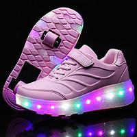 LED Light Up Shoes, Kid Boy Girls Roller Skate Shoes / Ultra-light Single Wheel Skating Shoes / Athletic / Casual Shoes / Balck Blue Pink