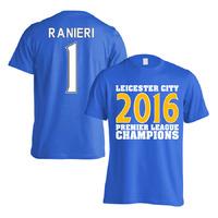 leicester city 2016 premier league champions t shirt ranieri 1 blue