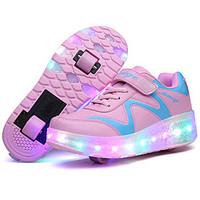 LED Light Up Shoes, Kid Boy Girl wheely\'s Roller Shoes / Ultra-light Two Wheel Skating Shoes / Athletic / Casual Shoes Blue Pink