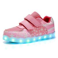 LED Light Up Shoes, Girls\' Shoes Outdoor / Casual Comfort / Closed Toe Synthetic / Tulle Fashion Sneakers Pink / Navy