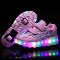 LED Light Up Shoes, Girl\'s Roller Skate Shoes / Ultra-light Two Wheel Skating Shoes / Athletic / Casual Shoes Black Pink