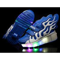 led light up shoes boys flats summer roller skate shoes pu casual flat ...