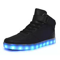 LED Light Up Shoes, Women\'s Shoes Synthetic Flat Heel Bootie Boots / Fashion Sneakers Outdoor / Casual Black / Red / White