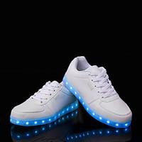 LED Light Up Shoes, Women\'s Shoes USB charging Flat Heel Comfort Round Toe Fashion Sneakers Casual Black