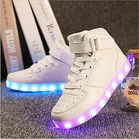 LED\'s Shoes Boy\'s Girl\'s Sneakers Spring Summer Fall Winter Light Up Shoes Outdoor Athletic Casual Flat Heel Hook Loop Black Red White