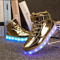 LED\'s Shoes Boy\'s Sneakers Spring Summer Fall Winter Light Up Shoes Outdoor Athletic Casual Flat Heel Hook Loop Silver Gold