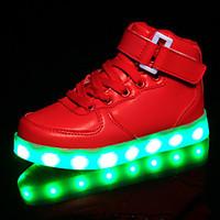 LED Light Up Shoes, Kids Boy Girl\'s Shoes Sneakers Comfort / Flats Athletic / Casual / Magic Tape / High Tops / USB Charge / Black / Red / White