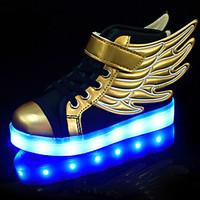 LED Light Up Shoes, Boys\' Shoes Athletic / Casual Synthetic Fashion Sneakers Black and Gold
