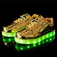 LED\'s Shoes Girls\' Boys\' Sneakers Summer Fall Light Up Shoes Synthetic Outdoor Athletic Casual Flat Heel Gore Hook Loop Purple Silver Gold