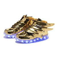 LED\'s Boys\' Sneakers Light Up Shoes Synthetic Fall Winter Casual Outdoor Party Evening Light Up Shoes LED Wing Hook Loop Flat Heel Black Gold