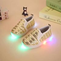 LED\'s Shoes Girls\' Loafers Slip-Ons Spring Fall Light Up Shoes Flower Girl Shoes Synthetic Party Evening Dress Casual Flat Heel Gore