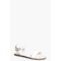 Leather Two Part Sandal - white