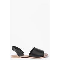 Lexi 2 Part Peeptoe Leather Sandal - black