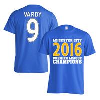 leicester city 2016 premier league champions t shirt vardy 9 blue