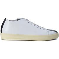leather crown sneaker in white leather with black strap mens trainers  ...