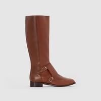 Leather Boots with Buckle