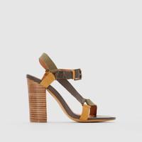 Leather Sandals with Tri-Colour Straps