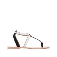 leather sandals with metal detail