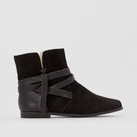 Leather Ankle Boots with Tie