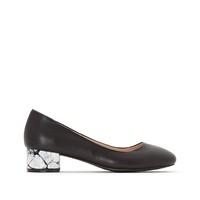 Leather Ballet Pumps with Stylish Heel