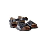 leather interlaced sandals with small heel hofisi