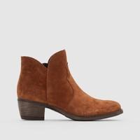 Leather Ankle Boots with Western Seaming