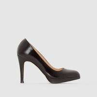 Leather Pointed Platform Court Shoes