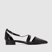 Leather Ballet Pumps with Strap Detail