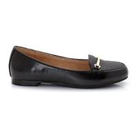 Leather Loafers with Metal Gem Trim