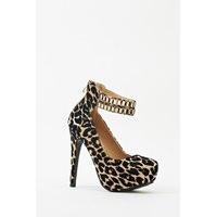 Leopard Print Ankle Strap Heels