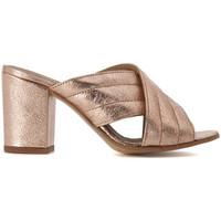 lemar lemar pink gold cracked leather slip womens shoes in pink