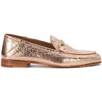 Lemaré Lemarè golden pink laminated cracked leather loafers women\'s Shoes in pink