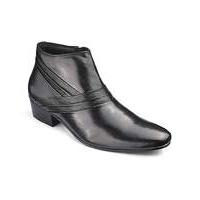 Leather Cuban Heel Boot Wide Fit