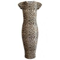 LEOPARD T-SHIRT MIDI DRESS