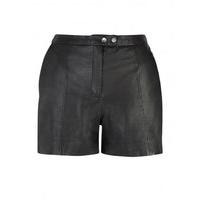 Lena Black Leather Shorts