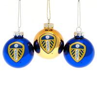 Leeds United F.C. 3pk Round Baubles