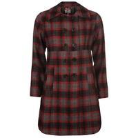 Lee Cooper Check Wool Coat Ladies