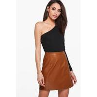 Leather Look A Line Mini - tan