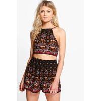 Leah Paisley Crop And Short Co-ord - multi