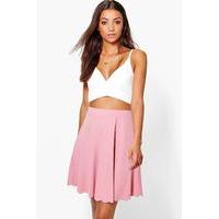 Leya Scallop Hem Textured Mini Skirt - peach