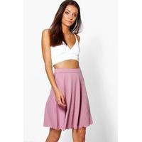 Leya Scallop Hem Textured Mini Skirt - mauve