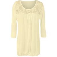 Leah Lace 3/4 Sleeve Top - Cream