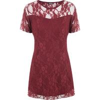 leslie lace short sleeve top wine