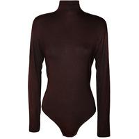 Leigh Turtleneck Long Sleeve Bodysuit - Dark Brown