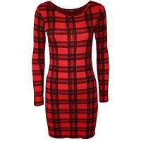 lea tartan mini dress red