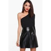 Leather Look A Line Mini - black